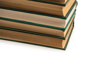 Old books isolated on white background.