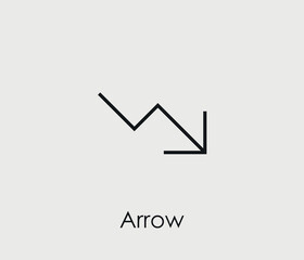 Arrow vector icon. Editable stroke. Symbol in Line Art Style for Design, Presentation, Website or Mobile Apps Elements, Logo.  Arrow symbol illustration. Pixel vector graphics - Vector