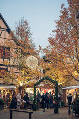 Christmas magic time in Colmar, Alsace, France - Xmas festive season shopping time 