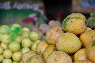 tropical fruit at market stall in Chennai