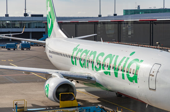 Amsterdam, Netherlands - October 19, 2022: A picture of a Transavia plane.