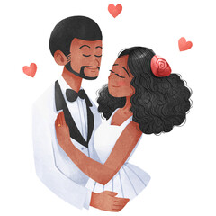 Wedding Couple, Man and Black Woman