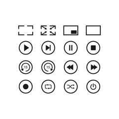 Vector set of video and music player icon