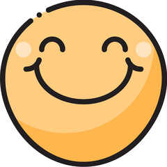 Smiling Smiley Emoticon Face filled color line icon