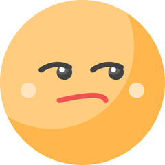 Obraz premium Unamused Unpleasant Smiley Emoticon Face flat icon