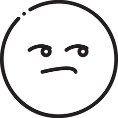 Unamused Unpleasant Smiley Emoticon Face line icon