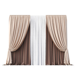 curtain isolated on a transparent background, interior furniture, 3D illustration, cg render