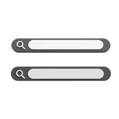 Search bars 3d illustration. Isolated search bars.