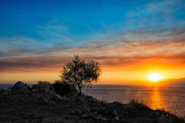 sunset in the mountains