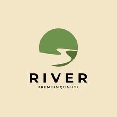 peak river creek logo vector template design