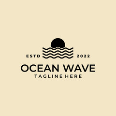 Ocean and sea waves logo vector illustration design