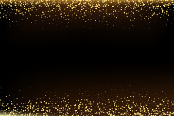 Gold texture glitter confetti design element on dark background