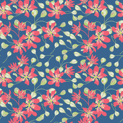 Modern big floral vector seamless pattern. Background isolated. Digital drawn illustration. Can be used as textile fabric or wallpaper, cards, invitations, decorative paper