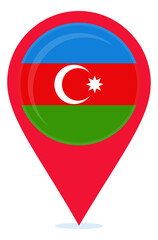 Map pin icons of Azerbaijan's national flags