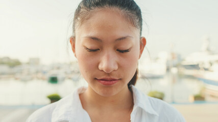 Close up portrait of young woman