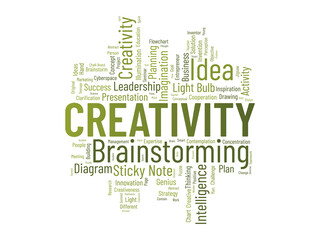 Creativity word cloud background. Appreciation awareness Vector illustration design concept.