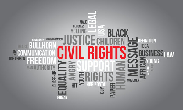 Civil Rights word cloud background. Federal awareness Vector illustration design concept.