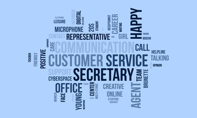 Customer Service word cloud background. Careers awareness Vector illustration design concept.