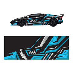 Car decal wrap design vector