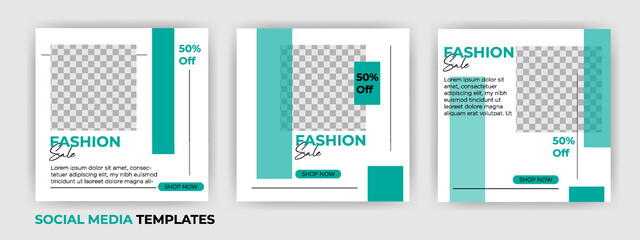 square social media post bundle fashion sale template