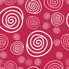Swirl hand drawn seamless pattern. Modern print for fabric, textiles, wrapping paper. Vector illustration