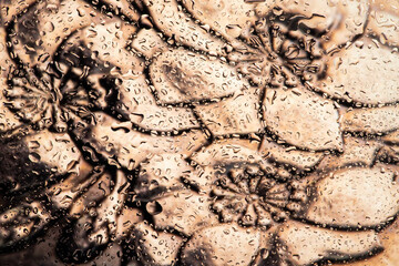 Metal texture water drop close-up background