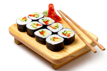 rolls with chopsticks