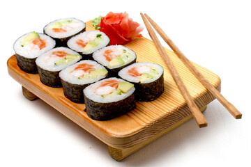 rolls with chopsticks