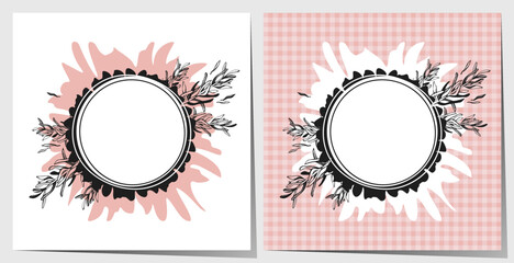 Rosemary floral frame. Vector illustration