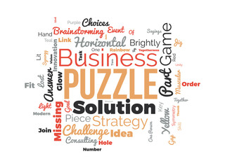Puzzle word cloud background. Activities awareness Vector illustration design concept.