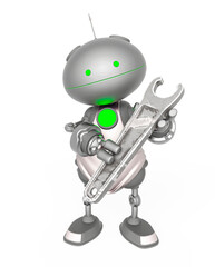 mini bot is holding a wrench front view