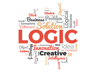 Logic word cloud background. Educational awareness Vector illustration design concept.