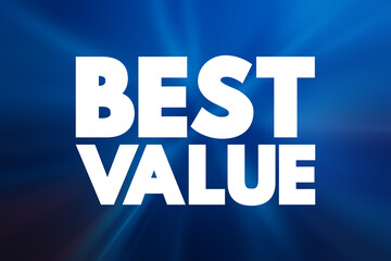 Best Value text quote, concept background
