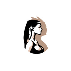 Spirit Of The Ancestors Native American woman stands in front of her ancestor