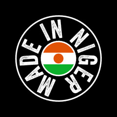 Made in Niger text emblem stamp, concept background