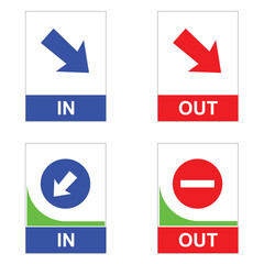 set of buttons for gas station, in out gas station