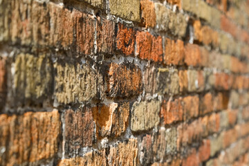 Brick wall shown at an angle