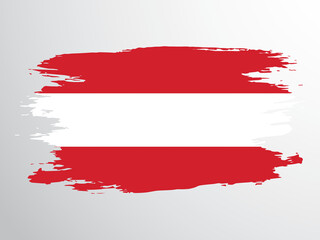 Flag of Austria painted with a brush - obrazy, fototapety, plakaty
