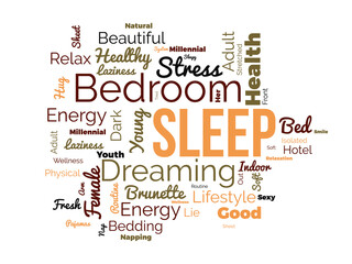Fototapeta premium Sleep word cloud background. Health awareness Vector illustration design concept.