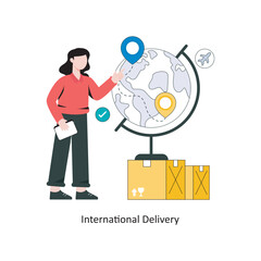 International Delivery flat style design vector illustration. stock illustration