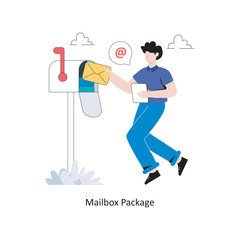 Mailbox Package flat style design vector illustration. stock illustration