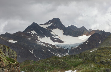 mountain scenery of Sustenpass in the swiss alps