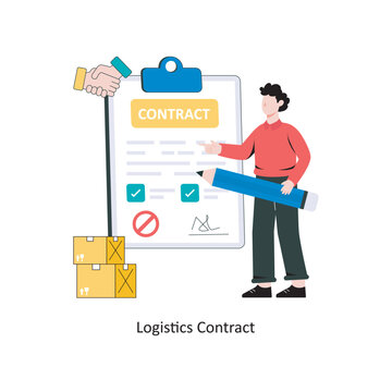 Logistics Contract flat style design vector illustration. stock illustration
