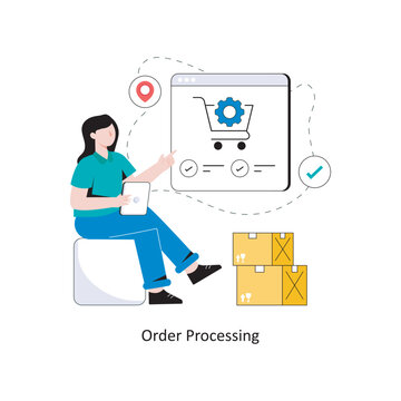 Order Processing flat style design vector illustration. stock illustration
