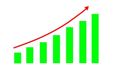 4k, Graph Growth Chart Infographics Profit Up. Business growth and success