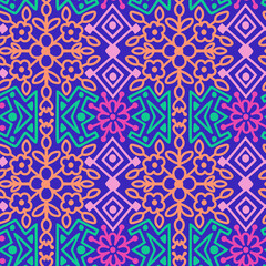 Seamless pattern with arabesques in retro style.