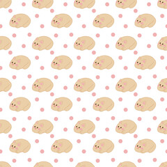 Manju pattern13. Cute Japanese pattiers in the form of a cat. Doodle color cartoon vector illustration.