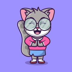 Cute cat cartoon vector icon illustration