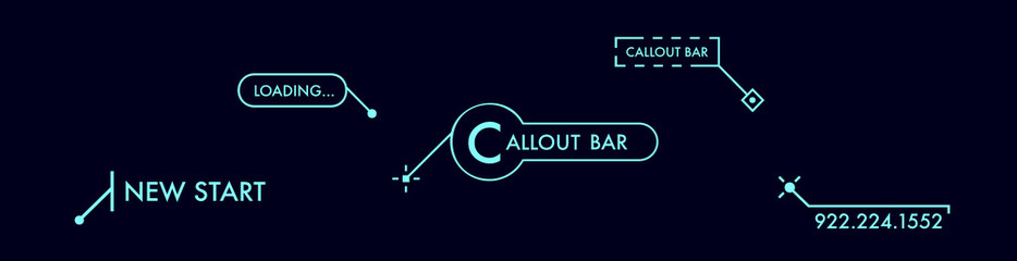 Digital callouts, titles frame text, HUD Templates, modern banners, presentation.