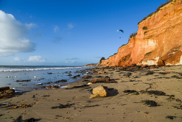 Beautiful seascape, coast of France on the ocean in Penestin.